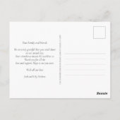 Elegant Blue Floral Hydrangea Wedding Vielen Dank Postkarte (Rückseite)