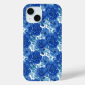 Elegant Blue Floral iPhone Case (Rückseite)