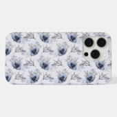 Elegant Blue Floral iPhone Hülle (Rückseite (Horizontal))