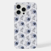 Elegant Blue Floral iPhone Hülle (Rückseite)