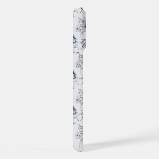 Elegant Blue Floral iPhone Hülle (Rechte Seite)