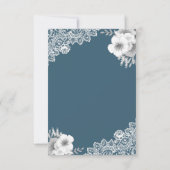 Elegant Blue Floral Lace Islamischer RSVP Karte (Rückseite)