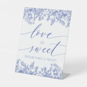 Elegant Blue Floral Liebe ist Sweet Leckerei Fevor Sockelschild (Vorderseite)