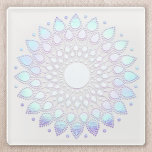 Elegant Blue Floral Lotus Mandala Glasuntersetzer<br><div class="desc">Einzigartiges künstlerisches Design mit Imitat-Folie Lotus mandala. Großartiges Design für einen Energiearbeiter,  einen Berater-Life-Coach und vieles mehr.</div>