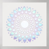 Elegant Blue Floral Lotus Mandala Poster (Vorne)