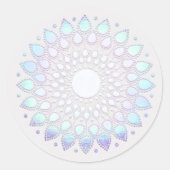 Elegant Blue Floral Lotus Mandala Runder Aufkleber (Vorderseite)