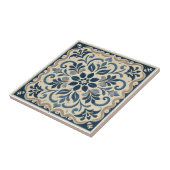 Elegant Blue Floral - Portugiesisch Azuljo Design Fliese (Seite)
