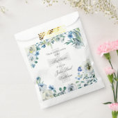 Elegant Blue Floral Religious Cross Baptism Geschenktütchen (Versiegelt)