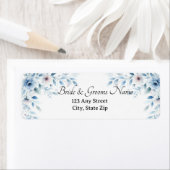 Elegant Blue Floral Return Address Labels (Insitu)