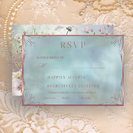 Elegant Blue Floral RSVP Card