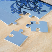 Elegant Blue Floral Siamese Katze Hübsch Feline Puzzle (Seite)