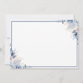Elegant Blue Floral Sweet 16 Invitation Einladung (Rückseite)