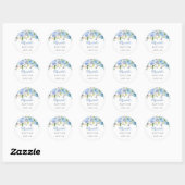 Elegant Blue Floral Taufen Christening Sticker (Blatt)
