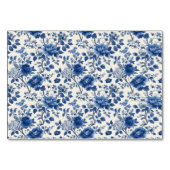 Elegant Blue Floral Tischnummer (Rückseite)