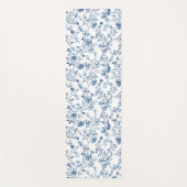 Elegant Blue Floral Toile Botanical Pattern Yogamatte (Vorderseite)