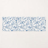 Elegant Blue Floral Toile Botanical Pattern Yogamatte (Vorderseite (Horizontal))