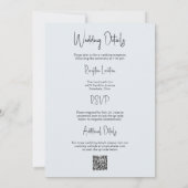 Elegant Blue Floral Two Sided Wedding Invitation Einladung (Rückseite)