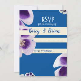 Elegant Blue Floral UAWG Foto Card, Script Einladung