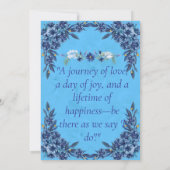 Elegant Blue Floral Walimah Einladung (Rückseite)