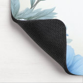 Elegant Blue Floral Watercolor Feminine Desiマウスパッド Mousepad (Ecke)