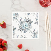 Elegant Blue Floral Watercolor Wedding Serviette (Beispiel)