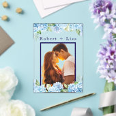 Elegant Blue Floral Wedding  Acryleinladungen (In Situ (Hochzeit))