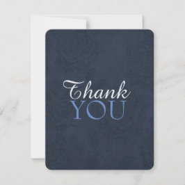 Elegant Blue Floral WEDDING DANK YOU CARD Dankeskarte