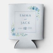 Elegant blue floral wedding dosenkühler (Vorderseite)