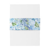 Elegant Blue Floral Wedding  Einladungsbanderole (Rückseitenbeispiel)