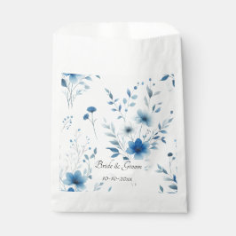 Elegant Blue Floral Wedding Geschenktütchen