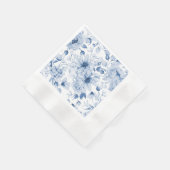 Elegant Blue Floral Wedding Napkin Serviette (Ecke)
