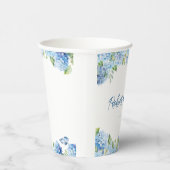 Elegant Blue Floral Wedding  Pappbecher (Rechts)