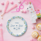 Elegant Blue Floral Wedding Pappteller (Party)