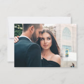 Elegant Blue Floral Wedding QR Code RSVP Card Dankeskarte (Rückseite)