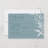 Elegant Blue Floral Wedding RSVP Card (Vorderseite)