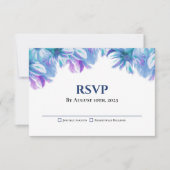 Elegant Blue Floral Wedding RSVP Karte (Vorderseite)