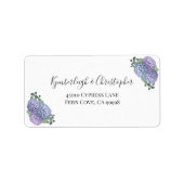 Elegant Blue Floral Wedding RSVP Rücksendeadresse Adressaufkleber (Vorne)