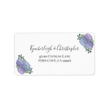 Elegant Blue Floral Wedding RSVP Rücksendeadresse