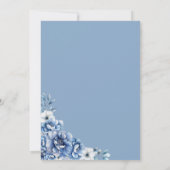 Elegant Blue Floral Wedding Save the Date Einladung (Rückseite)