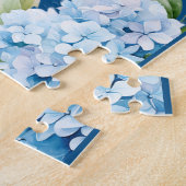 Elegant Blue Floral Wedding Save the Date Puzzle (Seite)