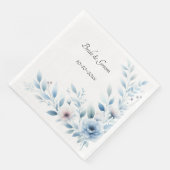 Elegant Blue Floral Wedding Serviette (Ecke)
