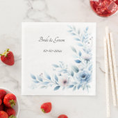 Elegant Blue Floral Wedding Serviette (Beispiel)