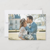 Elegant Blue Floral Wedding Thank You Card RSVP Karte (Vorderseite)