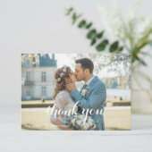 Elegant Blue Floral Wedding Thank You Card RSVP Karte (Stehend Vorderseite)