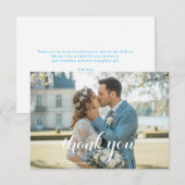 Elegant Blue Floral Wedding Thank You Card RSVP Karte (Vorne/Hinten)