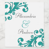Elegant Blue Floral Weinetikett (Einzelnes Label)