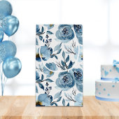 Elegant Blue Floral White Happy Geburtsname Kleine Geschenktüte
