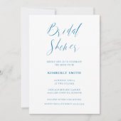 Elegant Blue Floral William Morris Brautparty Einladung (Vorderseite)