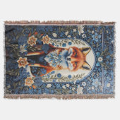 Elegant Blue Floral William Morris Inspiriert Fox Decke (Vorderseite)