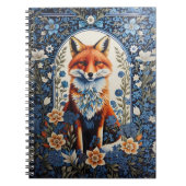 Elegant Blue Floral William Morris Inspiriert Fox Notizblock (Vorderseite)